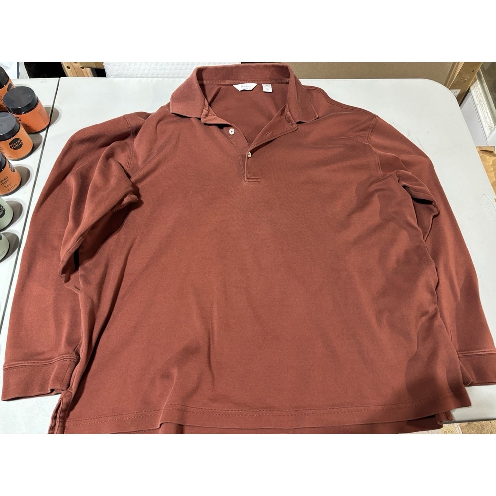Turnbury Polo Shirt Men's XL Maroon‎ Long Sleeve Golf Stretch 100% Cotton